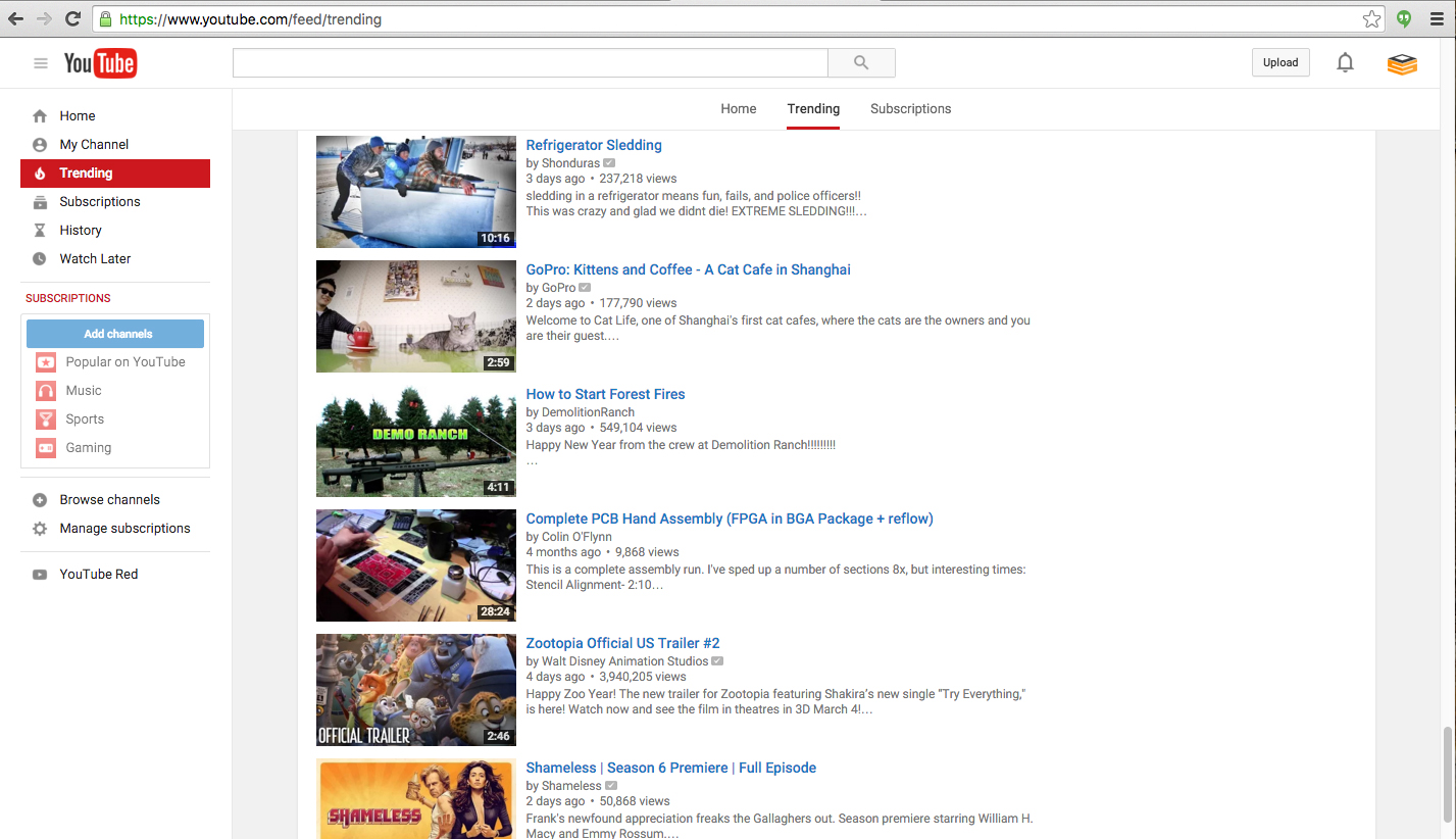 Shonduras Youtube Front Page